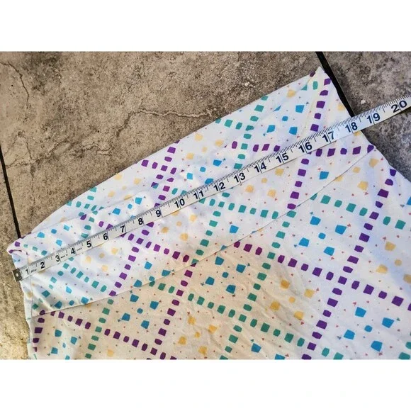 LuLaRoe Maxi Skirt Women's Size 2XL Long Unlined Pull On White Geometric - Picture 5 of 11